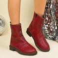 thumbnail image 4 of Wide Calf Ankle Boots for Women Vintage Soft Leather Front Side Zipper Waterproof Riding Booties, 4 of 9
