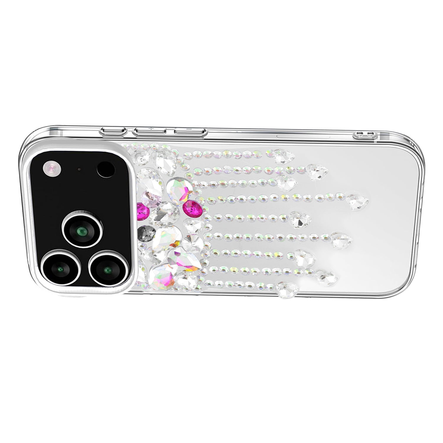 Diamond Pendant Tassel Crystal Case for iPhone 17 Pro Max - Pink