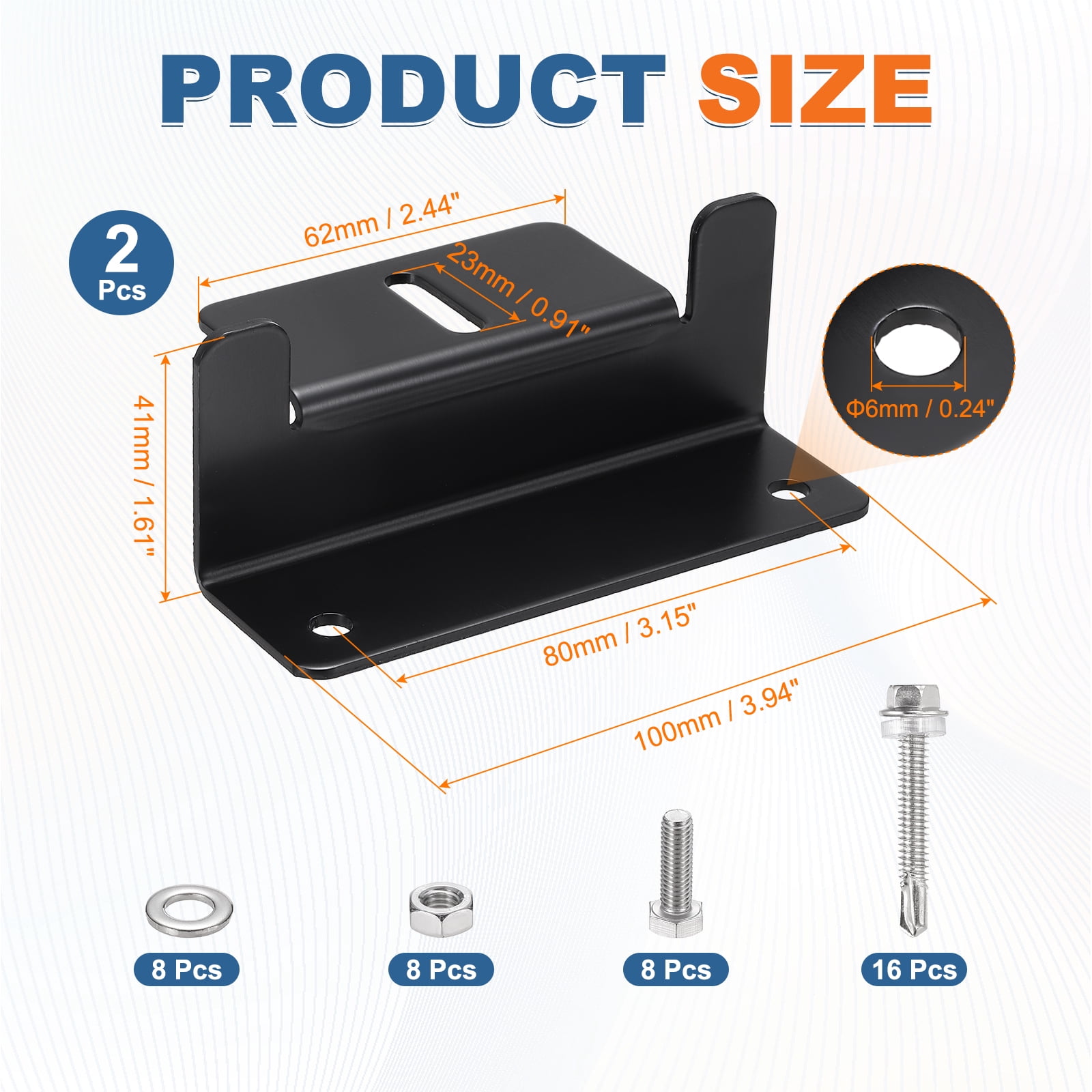 2 Set Aluminum Solar Panel Mounting Brackets, Solar Panel Z Bracket Mounting Kit, Z Bracket Set with Screws for RV Roof Cabin Factory Installation, Black