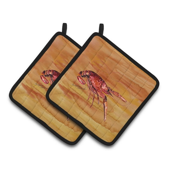 Carolines Treasures 8232PTHD Crawfish Pair of Pot Holders 7.5HX7.5W multicolor