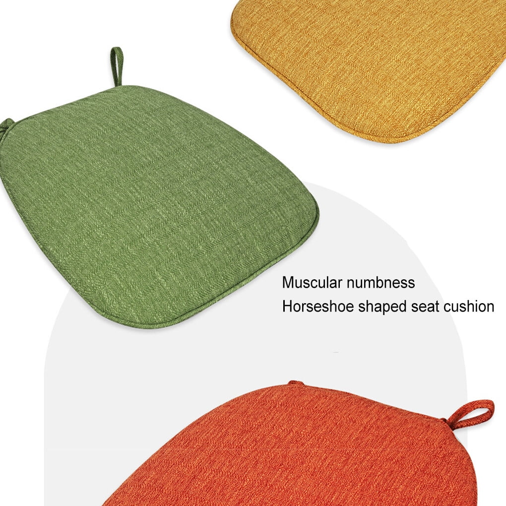 Tssuoun Chair Pads for Dining Chairs with Ties 4 Colors, Seat Cushions for Kitchen Chairs Farmhouse, Dining Room Chair Cushions Non Slip, Thick Washable Chair Cushion Pads Orange