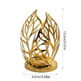 thumbnail image 3 of Metal Leaf Tealight Candle Holders - Hollow Design for Wedding, Living Room & Christmas Table Decor, Durable Iron Material, Elegant Candle Stand for Ambiance Setting​,Gold,1pcs, 3 of 6