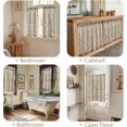 thumbnail image 4 of Floral Linen Tier Curtains 24 Inch Farmhouse Cafe Curtains Rod Pocket Country Flower Drapes for Small Windows for Kitchen Laundry Room Bathroom RV 2 Panels Light Filtering Taupe on Beige, 4 of 8