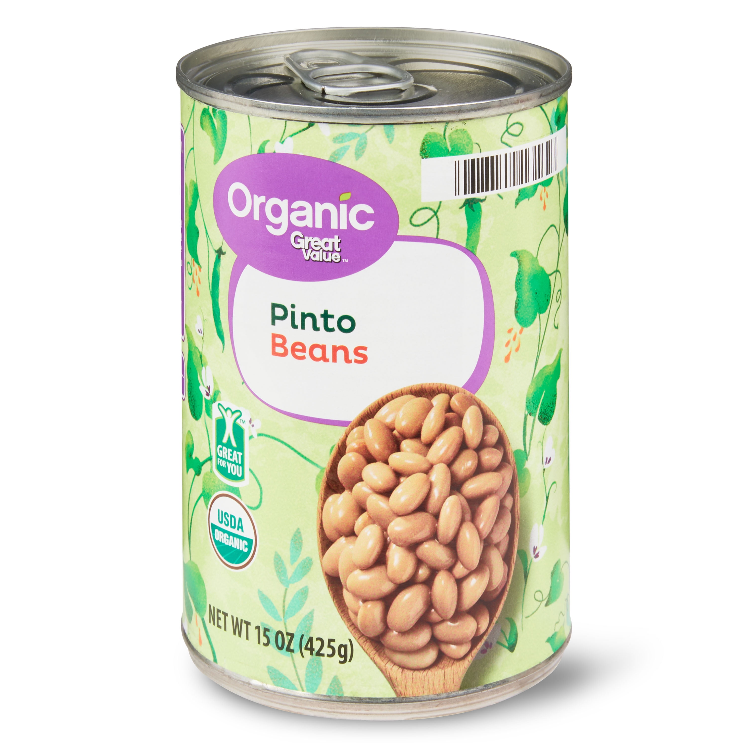 Great Value Organic Pinto Beans, Canned, 15 Oz