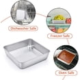 thumbnail image 6 of 8 Inch Square Baking Pan, Square Cake Brownie Pan Stainless Steel for Wedding Christmas Party, Healthy & Non Toxic, Sturdy & Brushed Surface, Dishwasher Safe, 6 of 7