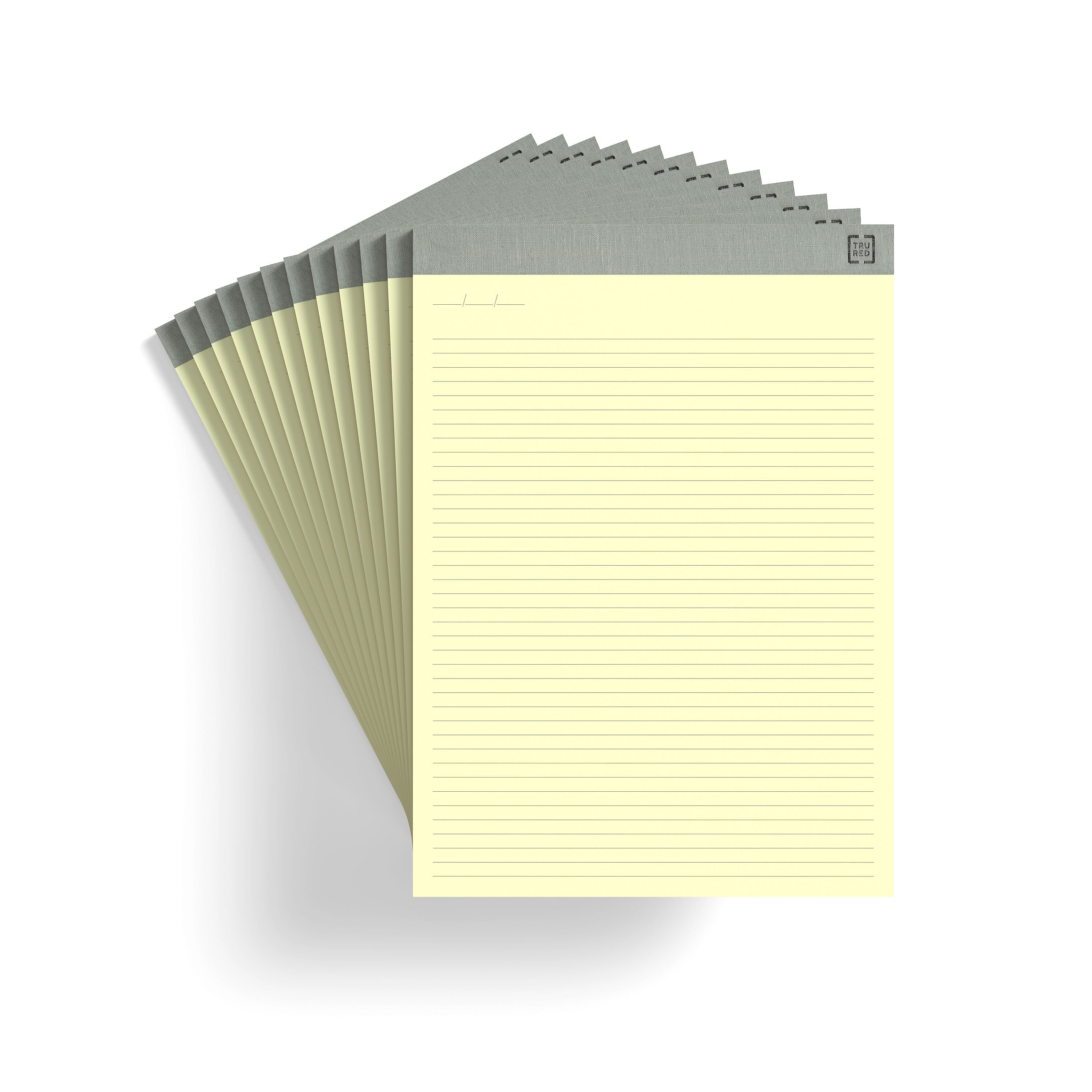 TRU RED Notepads 8.5" x 11.75" Narrow Ruled Canary 50 Sheets/Pad