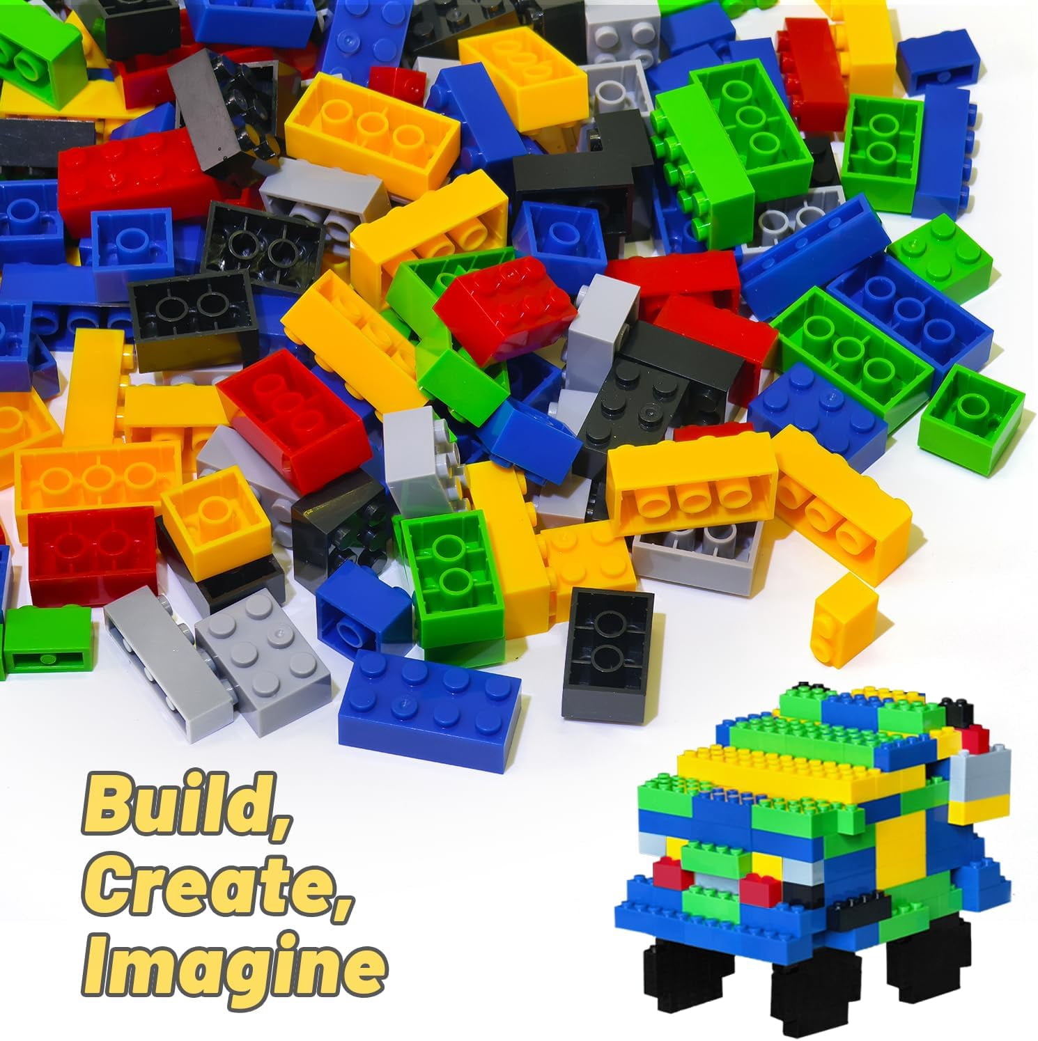 Pairez Toys 1000 Piece Classic Building Blocks Set, Starter Kit for Boys & Girls 4+