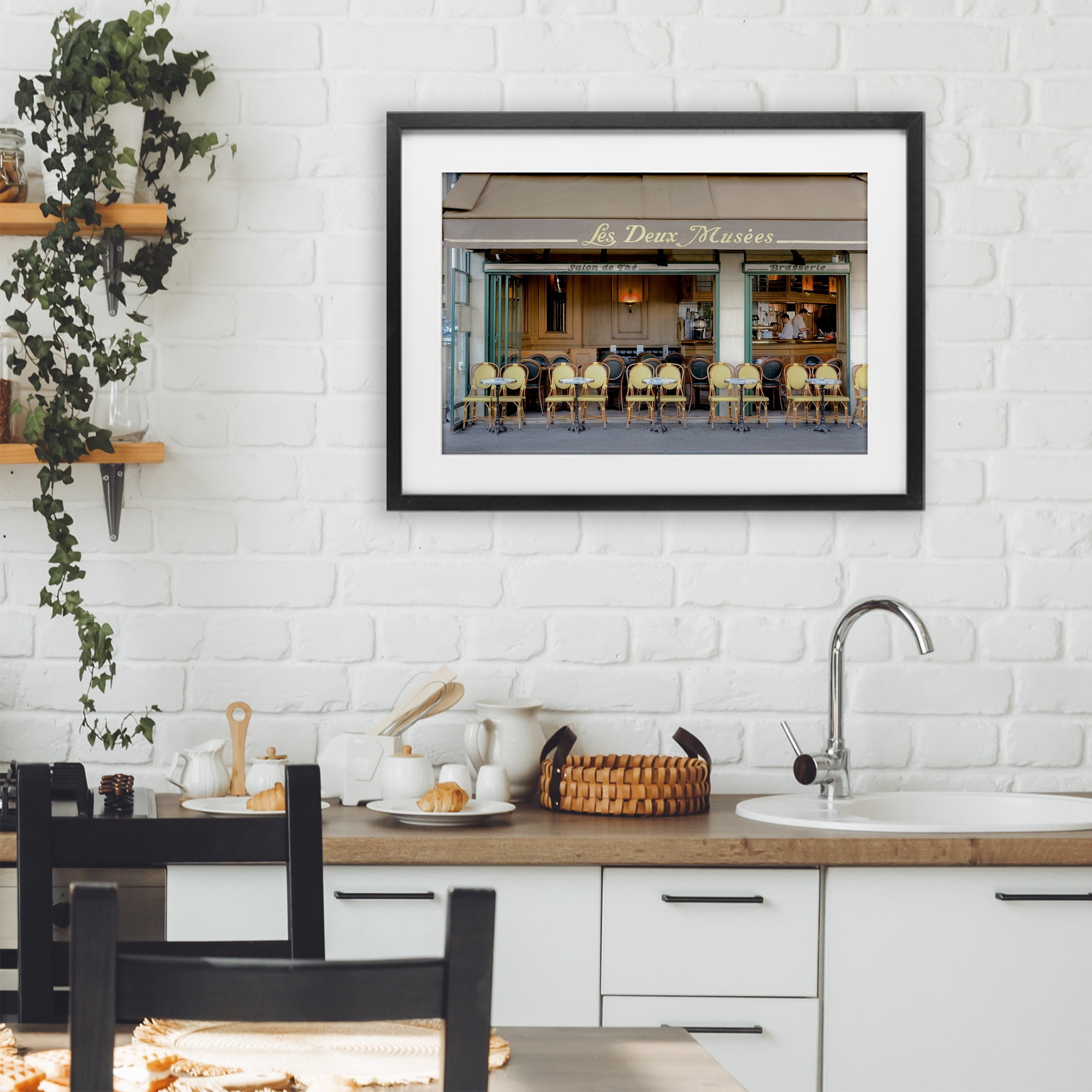 Stupell Industries Parisian Outdoor Seating Cafe Black Framed Print Under Glass, design by Alan Blaustein