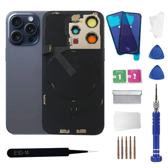 Reemplazo de cristal trasero ZNZHKR 15 Pro iPhone 15 Pro Blue
