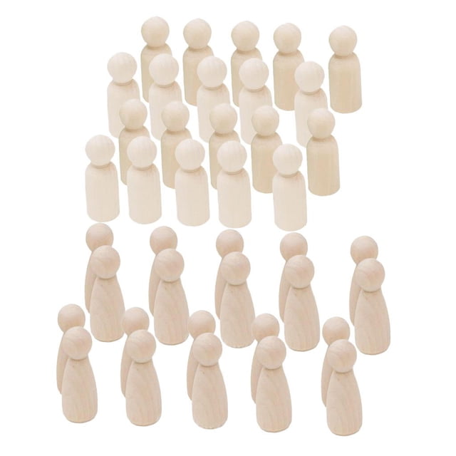 40 pieza de Clavijas de para Personas, con Clavijas de , Cuerpos de Sin Terminar para Niños , Niñas, Niños, Soledad Muñeca de clavija de madera natural