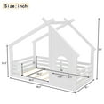 thumbnail image 7 of Miniyam Twin Floor Bed for Kids with Guardrails and Roof, Montessori House Bed Frame, White, 7 of 7