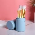 thumbnail image 3 of Leather Makeup Brush Holder Travel Cosmetic Pens Storage Cup Case (Blue), 3 of 9