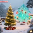 thumbnail image 2 of Stylish Metal Hanging Christmas Tree Wind Spinner - Vibrant Fireworks & Colorful Balloons Design for Festive Yard & Garden Decor, 2 of 7