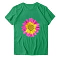 thumbnail image 3 of ZQUUVOU Women's T-Shirt Print Floral Round Neck Short Sleeved Blouse Green (L), 3 of 3