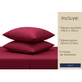 thumbnail image 3 of Juego De Sabanas Microfibra Soft Colores Lisos Queen Size Vino Liso Sólido, 3 of 6