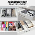 thumbnail image 3 of 4 Pack Drawer Dividers Bamboo 2.6" High, 16-22" Adjustable Drawer Organizers for Clothes, Expandable Dresser Separators in Bedroom/Bathroom/Kitchen/Office Organization and Storage (Grey), 3 of 8