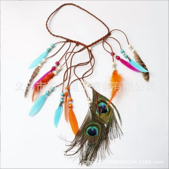Feather Headband Dress With Plumes For Women Girls Festival Celebration Boho Accessory
