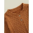 thumbnail image 6 of FEORJGP Little Boys Girls Solid Cable Knit 2 Pcs Cozy Outfits 6M 9M 12M 18M 2T 3T Toddler Long Sleeve Sweaterss Henry Collar Pullovers Crew Neck Tops  Cute Basic Warm Clothes for Winter Fall, 6 of 8