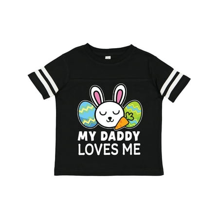 

Inktastic My Daddy Loves Me with Bunny and Easter Eggs Gift Toddler Boy or Toddler Girl T-Shirt