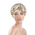 thumbnail image 3 of Easygdp Starfish and Sea Shells Shower Caps for Women, Double Waterproof Layers Shower Cap, Quick Drying Bath Hair Cap Reusable, 3 of 9