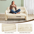 thumbnail image 6 of Falvinoryn 54.25" Modern Loveseat Sofa, Upholstered 2-Seater Couch with 2 Lumbar Pillows, Chenille Fabric Sofa Couch for Living Room, Bedroom, Apartment, Office(White), 6 of 10