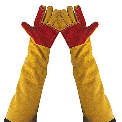 Leather Welding Gloves 23.6 Extra Long Sleeves Thicken Extreme Heat Resistant Working Protect Gloves Fireplace//Gardening Gloves DHST15 Cut-Proof Labor Gloves