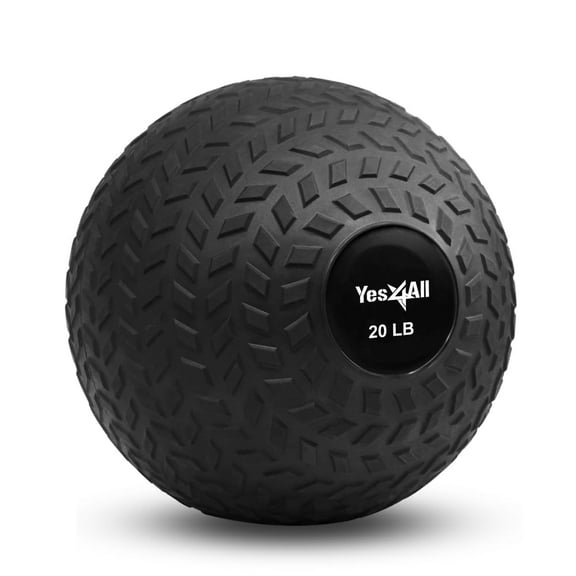 Yes4All Upgraded Fitness Slam Medicine Ball 20 LB for Exercise, Strength, Weighted Exercises Balls for Power Workout