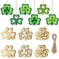 thumbnail image 2 of 10Pcs Clovers Shaped Wooden Embellishment,Unfinished Paintable Blanks Wooden Decorations,St. Patricks Day Hanging DIY Craft Supplies, 2 of 6