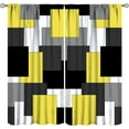 thumbnail image 2 of Pink and Black Curtains Gray White Geometric Silver Dark Abstract Square Art Curtain with Rod Pocket for Bedroom Living Room Home Decor Drapes Window Treatments 2 Panels Set 52x84, 2 of 4