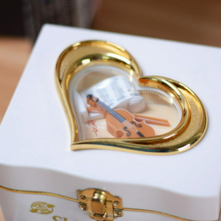 Jozen Gift Wooden Ballerina Musical Jewelry Box with Mirror&Tassel Key for Kids,Girls,Musical Keepsake Gift,Kid's Jewelry Storage Music Box White