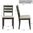 thumbnail image 6 of Duhome Dining Set 5-Piece Dining Room Set, 1 Solid Wood Dining Table with 4 Linen Fabric Dining Chairs for Dining Room Kitchen, Grey, 6 of 9