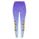 thumbnail image 3 of Gibobby Pantimedias Falsas Translúcidas Leggings de yoga ajustados con estampado navideño degradado para mujer diez (Morado, M), 3 of 5