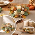 thumbnail image 7 of sruoe Halloween Rustic Artificial Pumpkin Candle Ring Wreath, Halloween Table Decor, Indoor Halloween Decor for Halloween Dining Table, Mantel, Window Sill Layout, 7 of 7
