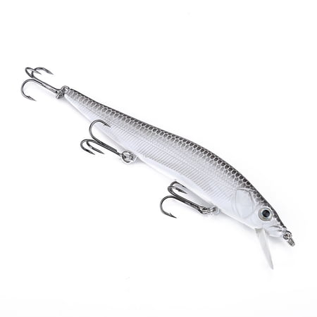 Xirurus 4.6 in / 11.9 cm Minnow Fishing Lure 3D Lifelike Artificial Hard Bait with Sharp 6# Barbed Hook Vivid Swimming Action for Freshwater and Saltwater Trips Durable ABS Plastic Tackle 1 Piece