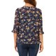 thumbnail image 3 of CAMISAS DE MUJER INSPIRE CHIC CON MANGAS 3/4 Y HEM RIZADO, BLUSA DE CHIFFON FLORAL EN NAVY-BLANCO Y NARANJA TALLA S, 3 of 7