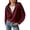 Burgundy, variant on Womens Sweaters Quarter Zip Pullover V Neck Collar Long Sleeve Ribbed Knit Loose Casual Winter Fall Sweater