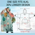 thumbnail image 4 of Oversized Wearable Blanket Hoodie,Pastel Pioneer Flower Pattern Sherpa Blanket Hoodie with Super Pockets,Super Warm Fuzzy Pullover for Women & Men, 4 of 6