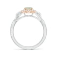thumbnail image 2 of Angara Natural Opal Ring - Oval Opal Twisted Vine Ring with Diamond Halo in 14K White & Rose Gold for Women | October Birthstone Jewelry (Ring Size = 10), 2 of 10
