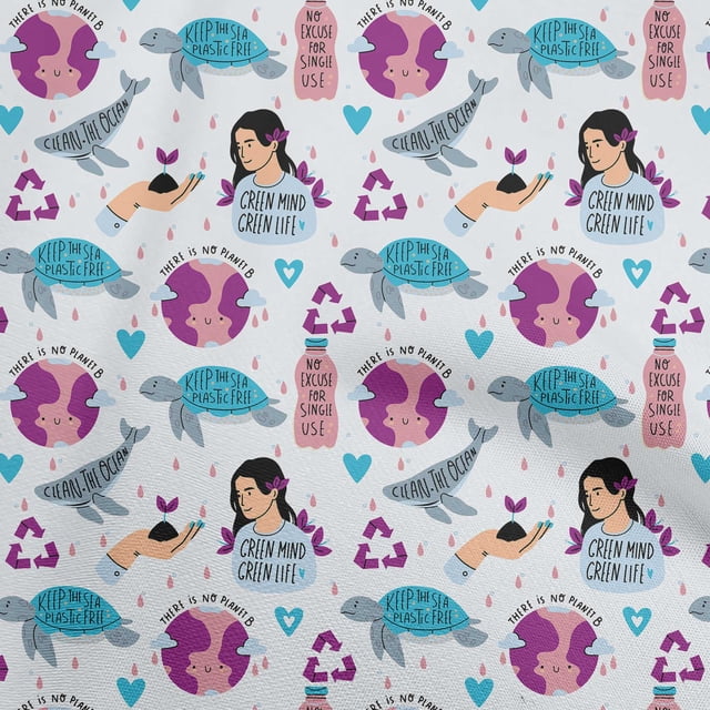 oneOone Georgette Viscose Purple Fabric Earth Sewing Craft Projects Fabric Prints By Yard 42 Inch Wide