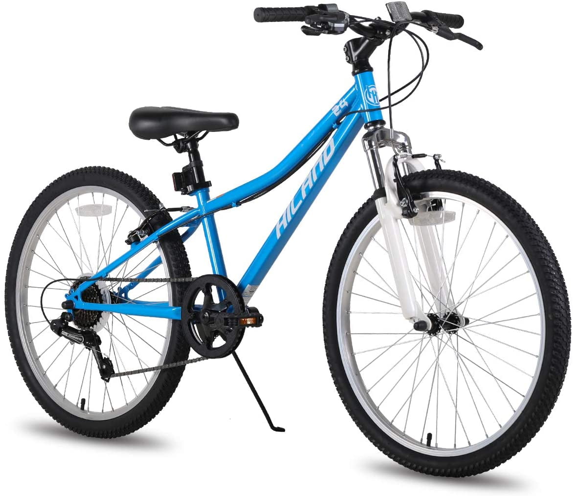 Hiland 20 Inch Kids Fat Tire Mountain Bike 7-Speed MTB Bicycle for Boys Girls Blue 