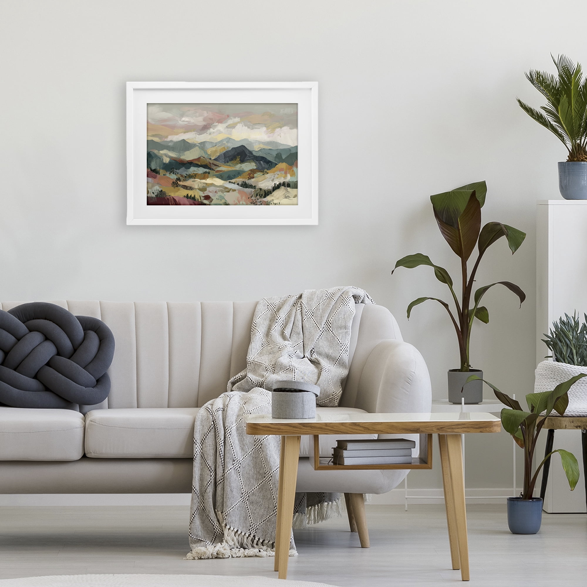 Stupell Industries Mountain Valley Vista White Framed Print Under Glass, design by Chromatic Storm Studio