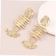 thumbnail image 5 of unbranded 1Par Pendientes De Aleación Dorados Fish Bone Para Uso Diario Con Estilo Casual Y Vintage, 5 of 7