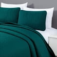 thumbnail image 6 of Chezmoi Collection Austin King Oversized Bedspread Set, 3-Piece Lightweight Microfiber Quilted Coverlet for All Seasons, Teal, 6 of 9