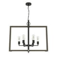 thumbnail image 2 of Hunter - Woodburn 6-light Noble Bronze, Extra Large Pendant Light, Dimmable, Modern Style, Rectangle Shaped, for Bedrooms, Dining, Living Rooms - 19810, 2 of 7