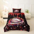 thumbnail image 2 of Castle Fairy Baseball Red Glove Twin Duvet Cover, Stars Print Ice Cream Drip Twin Bedding,Black Reversible,2pcs,1 Duvet Cover and 1 Pillowcase, 2 of 6