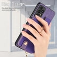 thumbnail image 3 of Nalacover Case for Samsung Galaxy A53 5G Wallet Case with Card Holder & Zipper Pocket, 360° Rotation Ring Kickstand Premium PU Leather Cover, Shockproof Magnetic Button Flip Stand Phone Case,Purple, 3 of 9