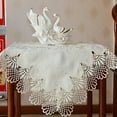 thumbnail image 4 of White Lace Embroidered Soft Tablecloth Nightstand Scarves Wedding Banquet Home Decoration,Square, 4 of 7