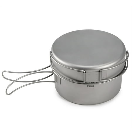 titanium lixada mesh cookware camping 2pcs foldable handles carry pan pot cooking