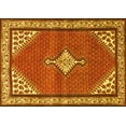 thumbnail image 1 of Ahgly Company Machine Washable Indoor Rectangle Medallion Yellow Traditional Area Rugs, 3' x 5', 1 of 4