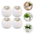 thumbnail image 4 of Yongwei 4pc Ceramic Hanging Wall Planter Modern Flower Pots White, 4 of 10